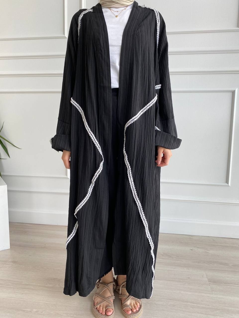 Dantel Şeritli Kimono