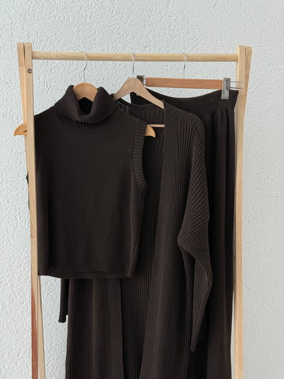 Üçlü Triko Takım T53 - Kahve