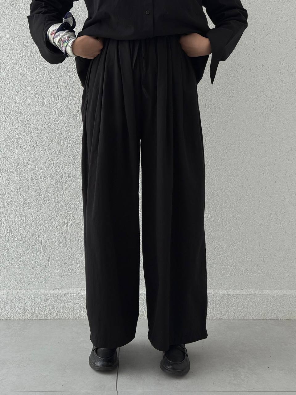 Poplin Etek Pantolonlu Takım 51005  - Siyah