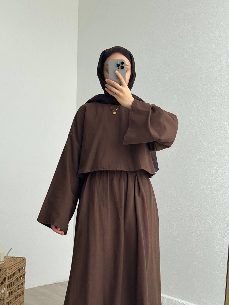 Crop Etekli Takım - Kahve