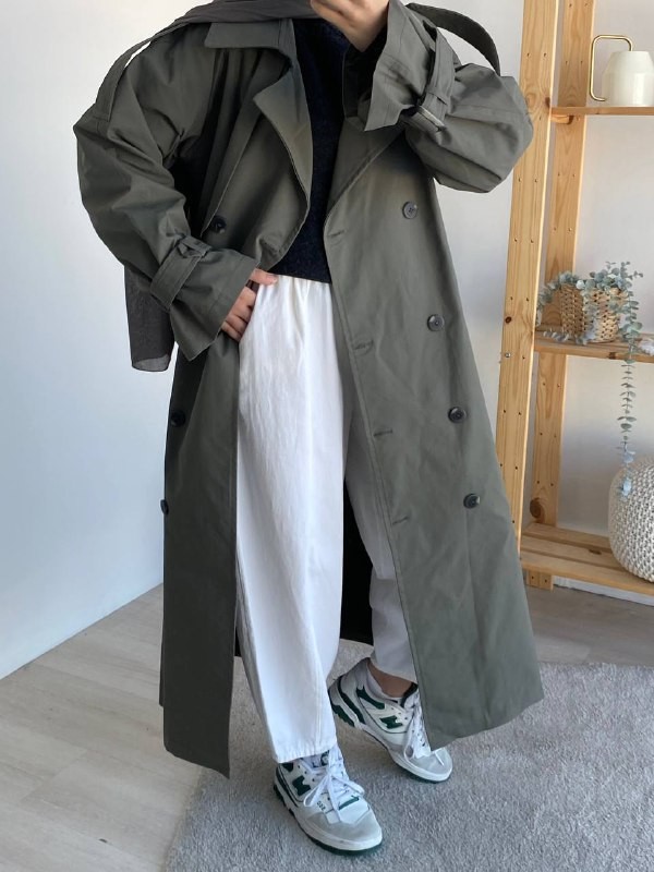 Kanvas Oversize Zara Model Trençkot - Haki