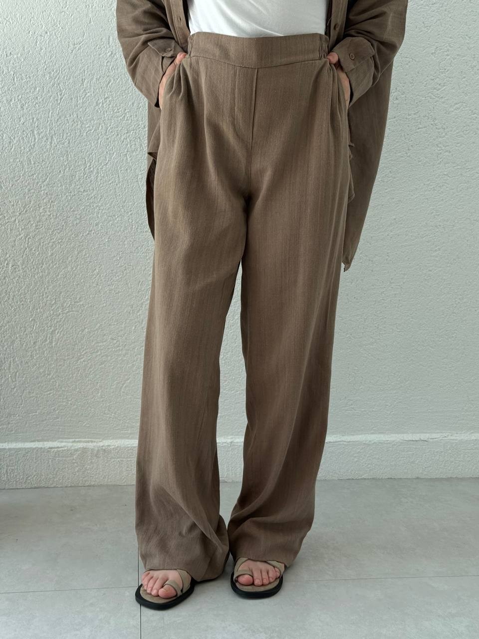Panço Model PamukluÜ Pantolon Takım - Vizon