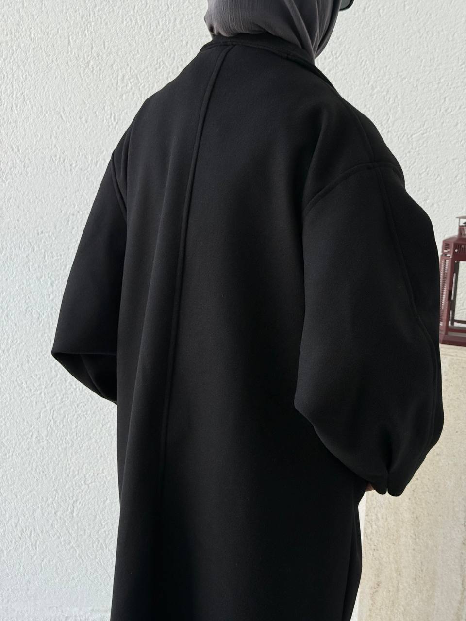 Çıtçıt Detaylı Oversize Kaban 1049 - Siyah
