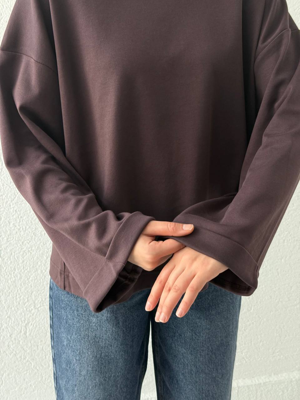 Dik Yaka Oversize Double Kol Sweat 