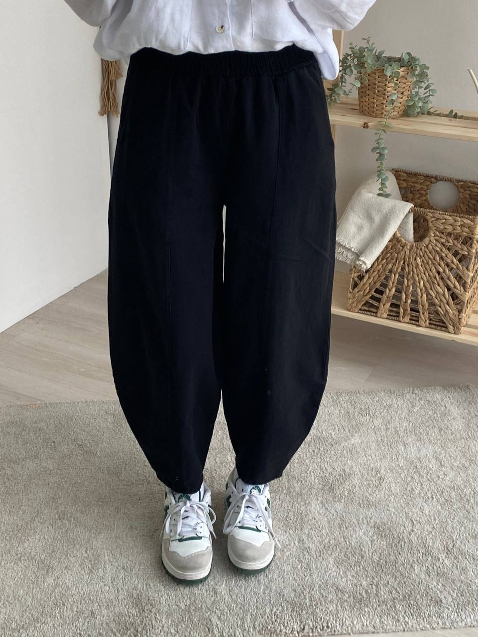 İnce Gabardin Şalvar Pantolon 4003 - Siyah