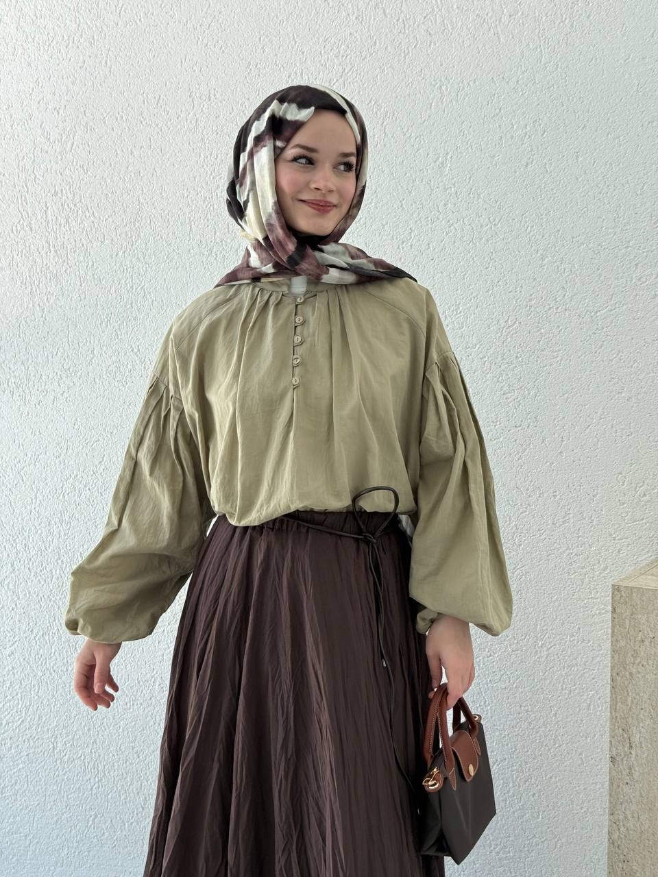Yaka Biritli Vual Gömlek 441 - Açık Yeşil