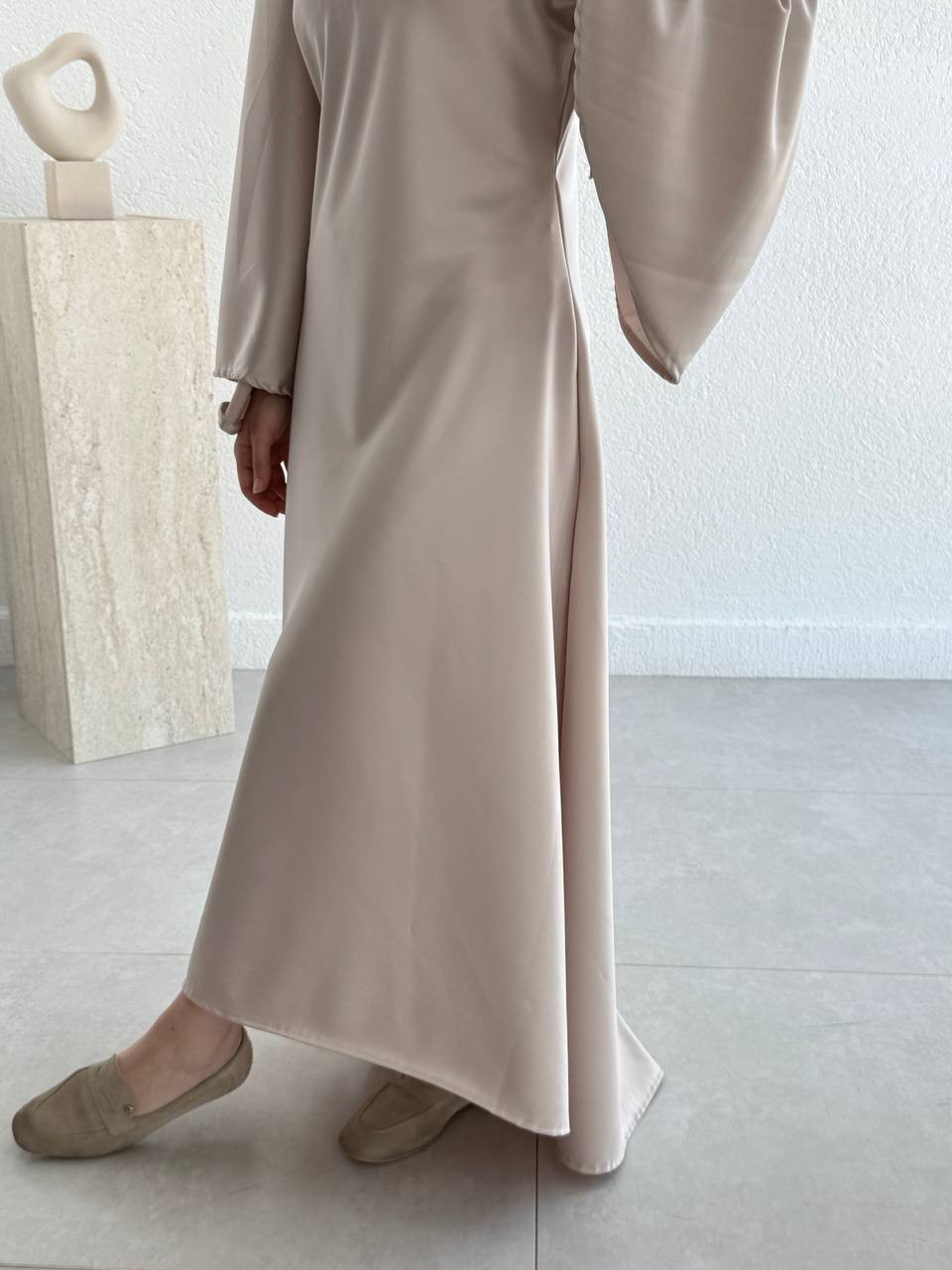 Mango Saten Elbise  - Taş