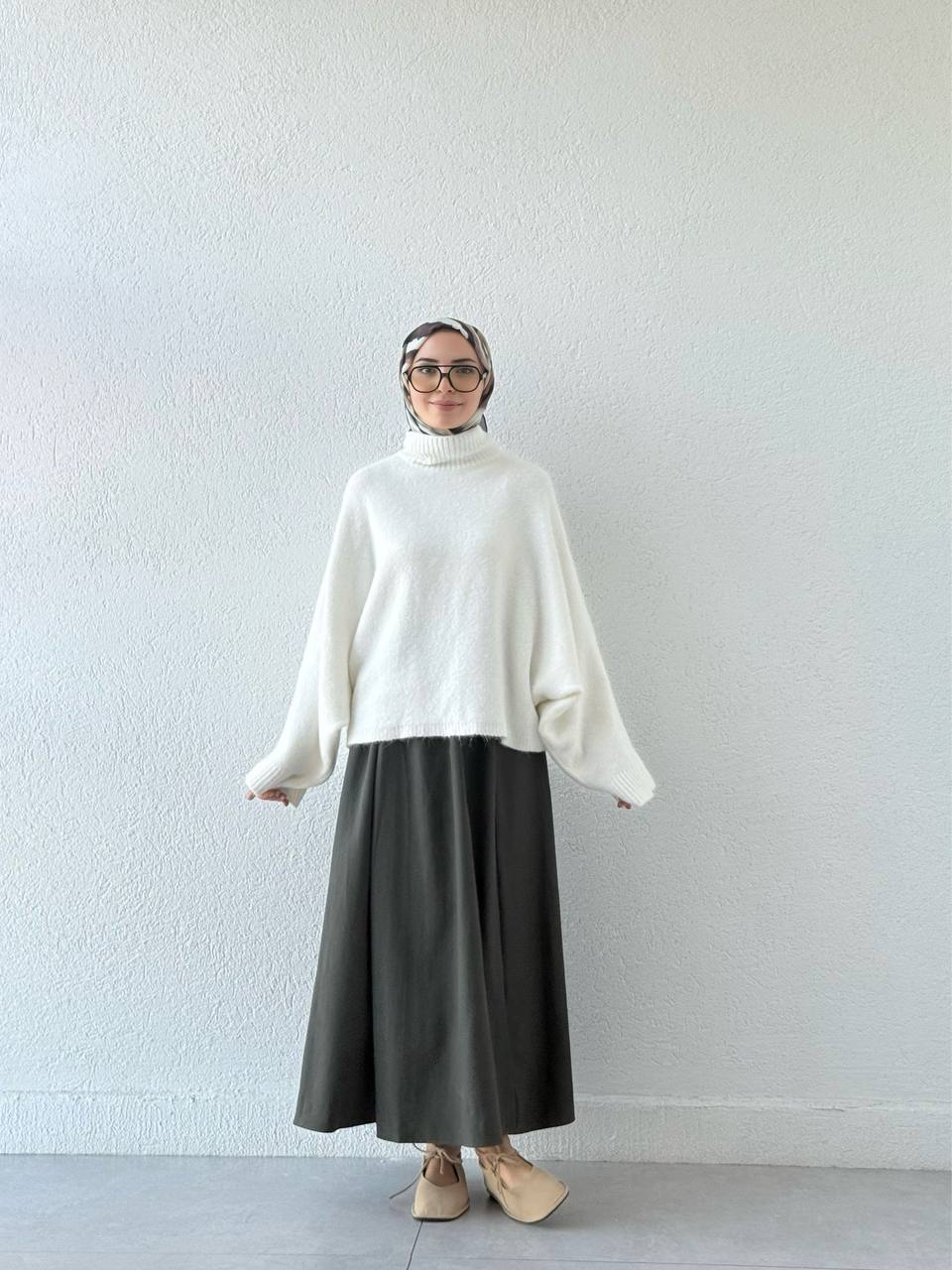 Yarasa Kol Triko Kazak 10817 - Ekru