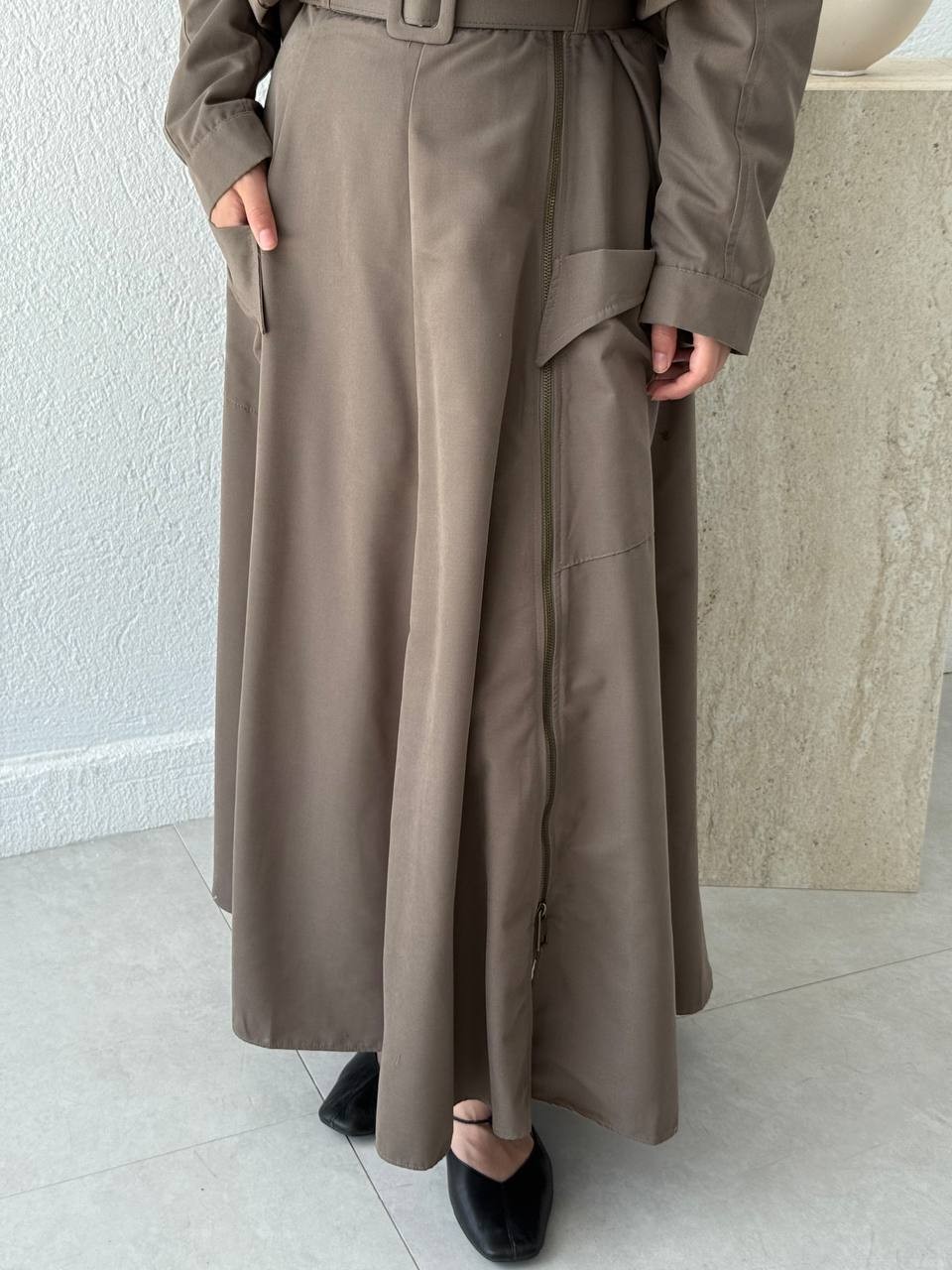 Torba Cepli Yandan Fermuarlı Etek 