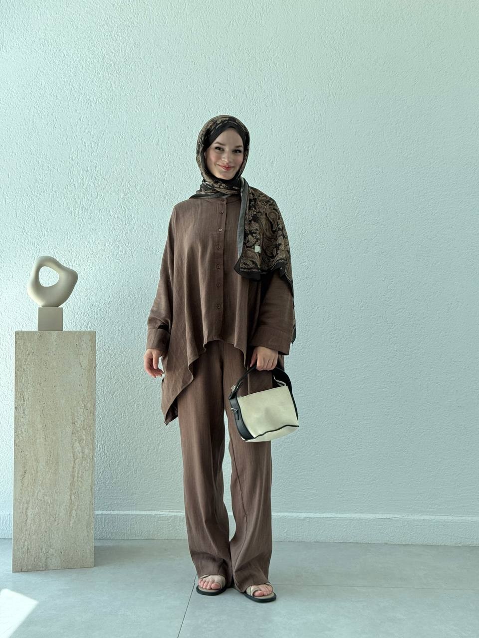 Panço Model PamukluÜ Pantolon Takım - Kahve