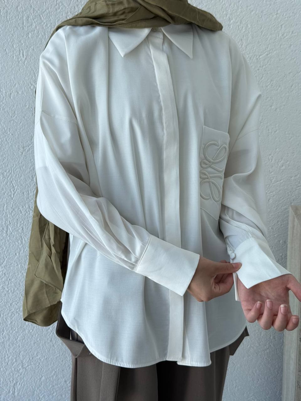 Nakışlı Tencel Gömlek 0009 BYKN