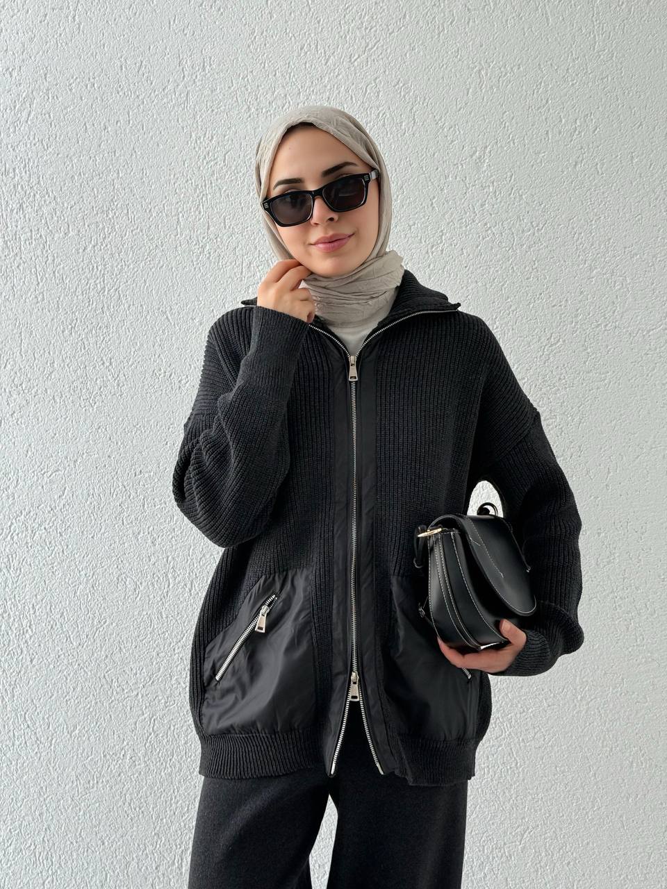 Cep Ve Bel Paraşüt Detay Triko Takım T50 - Antrasit