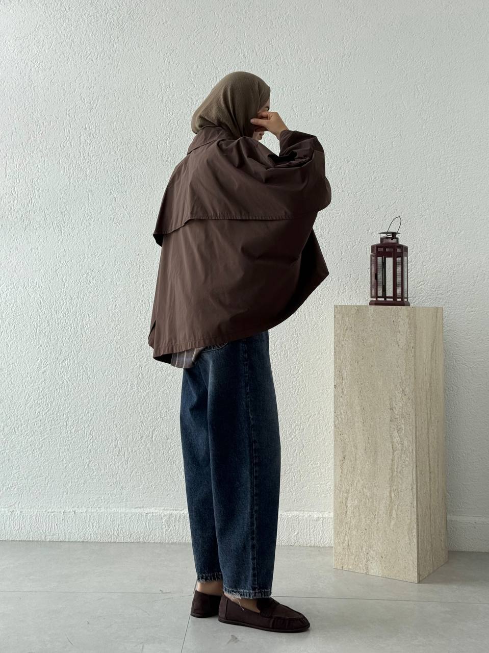 Pelerinli Panço Trençkot 7603 - Kahve