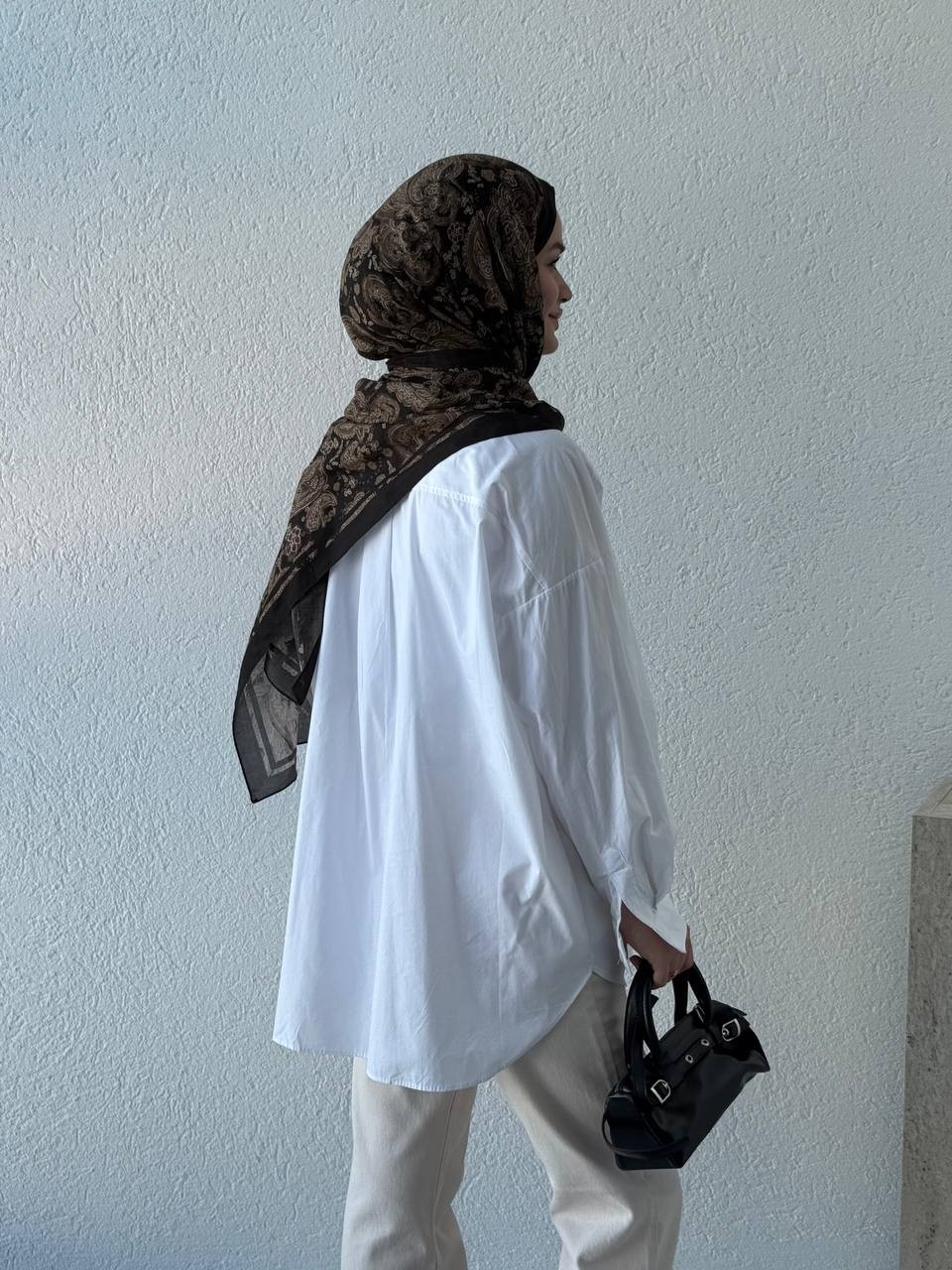 Poplin Oversize Gömlek 4943 - Beyaz