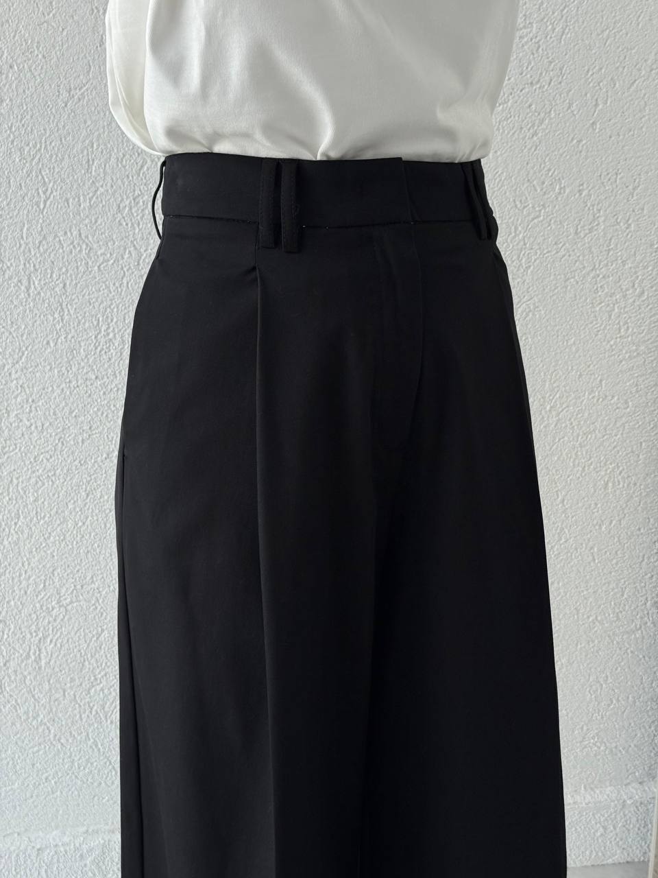 DLVN Bel Ayarlamalı Kumaş Pantolon 71606 - Siyah