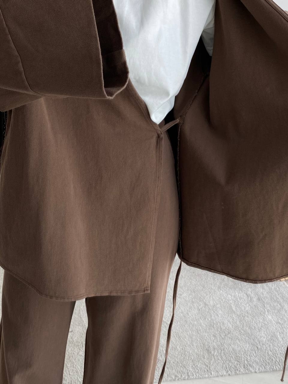Gabardin Kimono Takım 8629 - Kahve