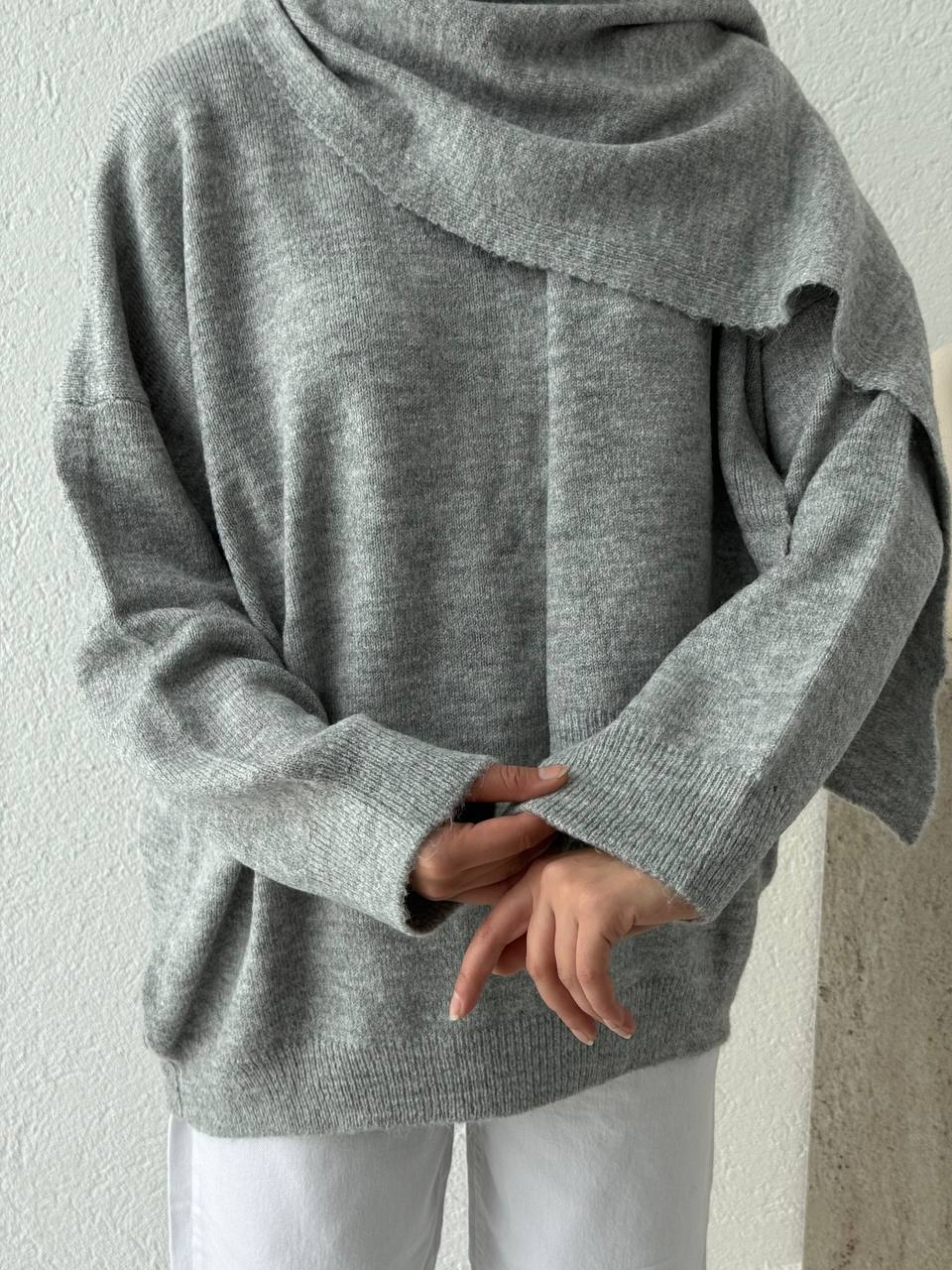 Pinterest Seyyar Atkılı Kazak - Gri