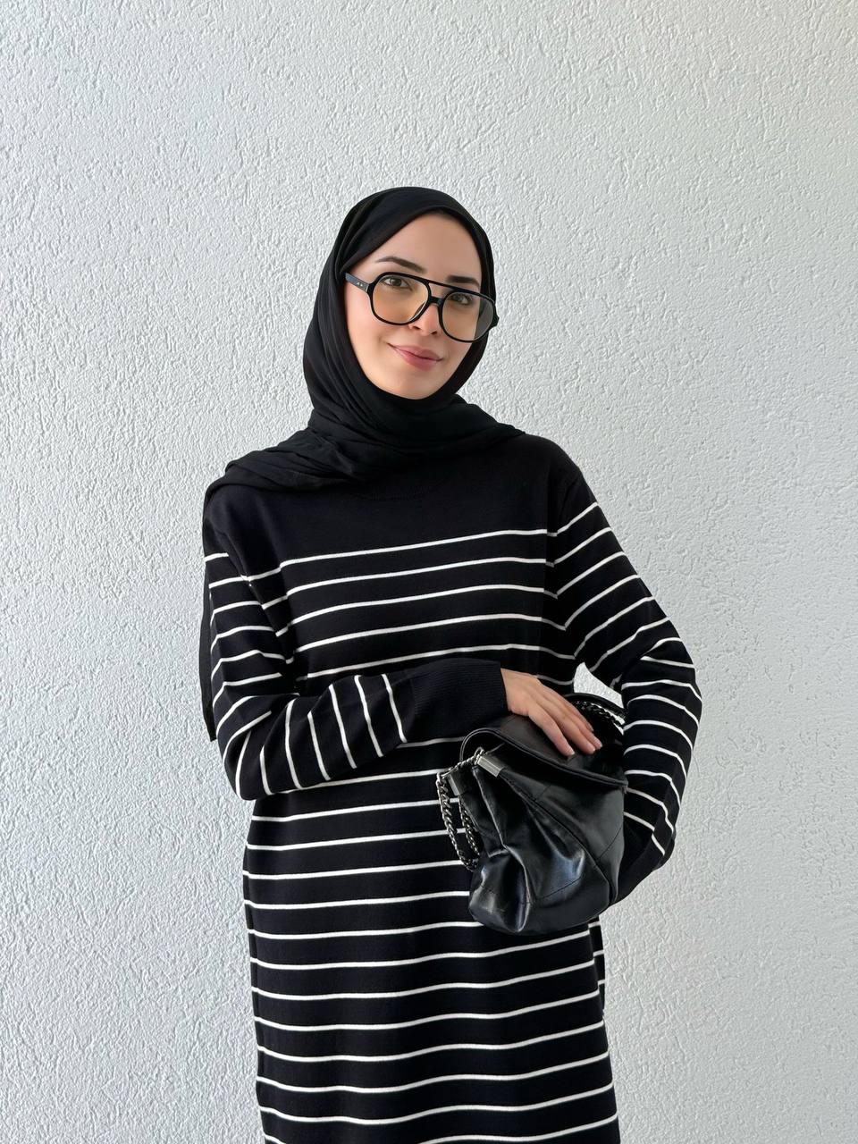 Çizgili Triko Elbise 119