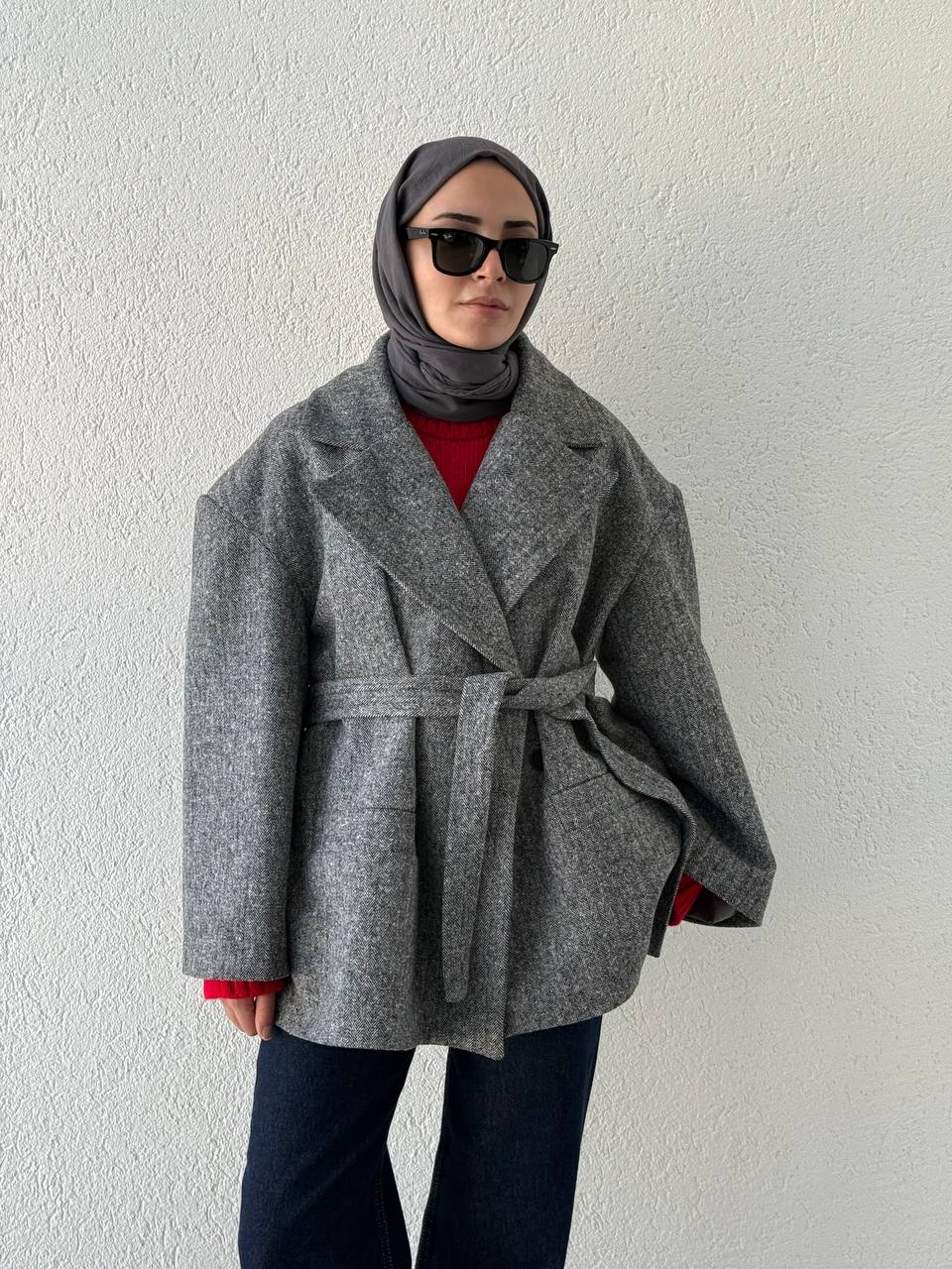 Oversize Dioganel Kaşe Kaban 923