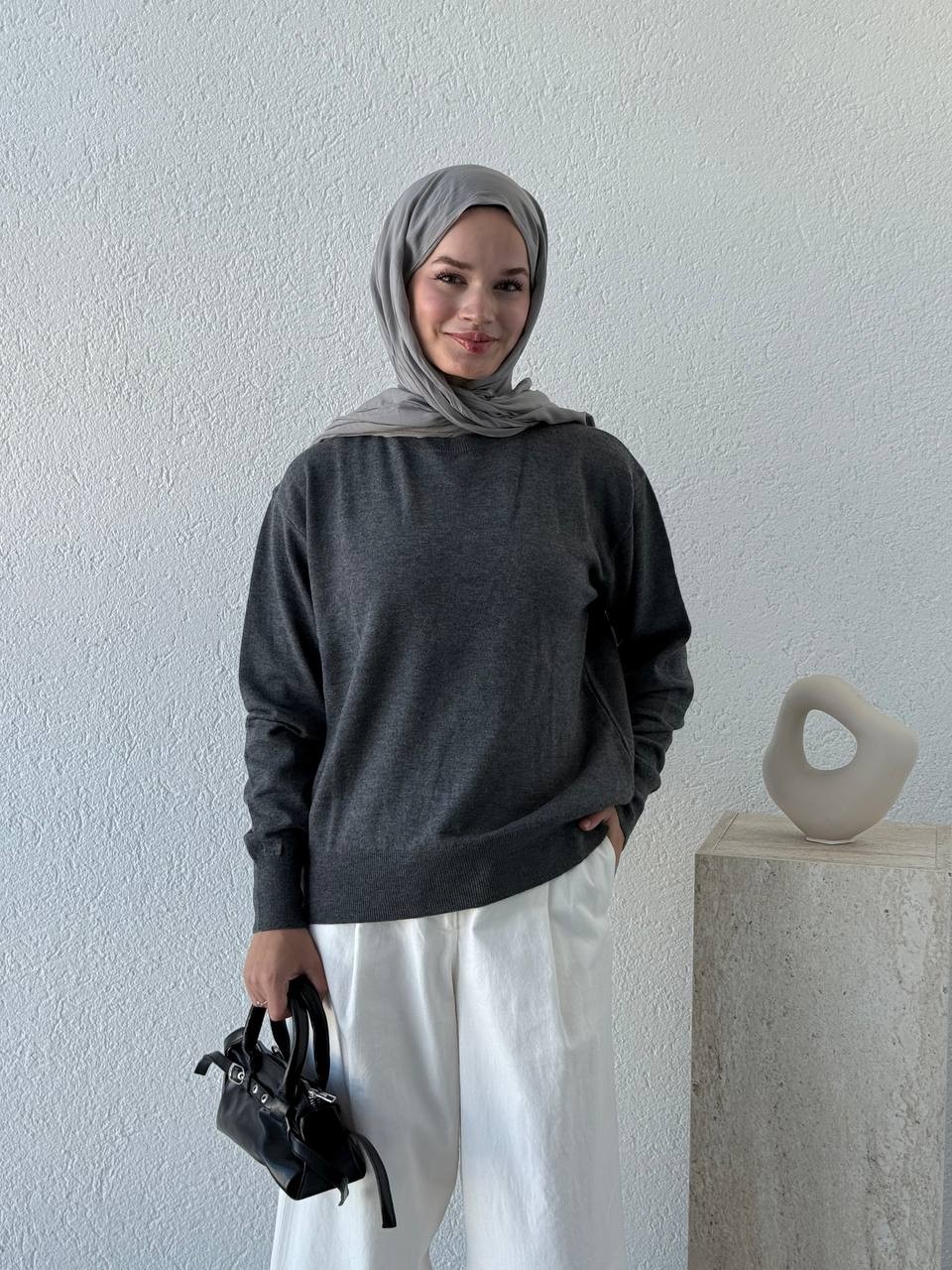 Bisiklet Yaka Basıc Triko Kazak DLN 10633