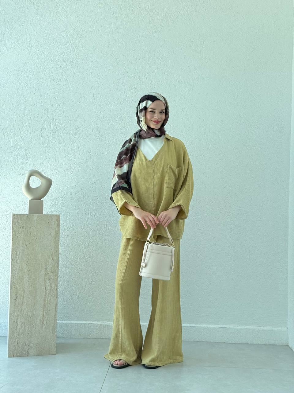 Müslin Bol Paça Pantolon 1184