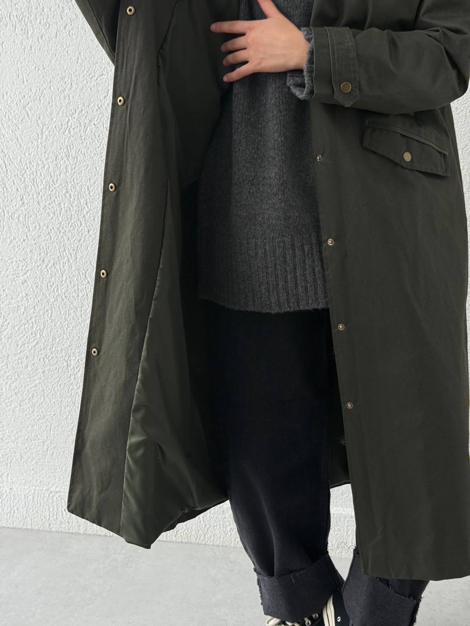 Barbour Kadife Yaka B Kalite Trenç FL 250605 - Yeşil