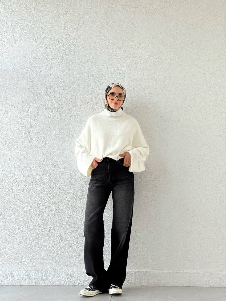 Kemerli Likralı Kot Pantolon 1001