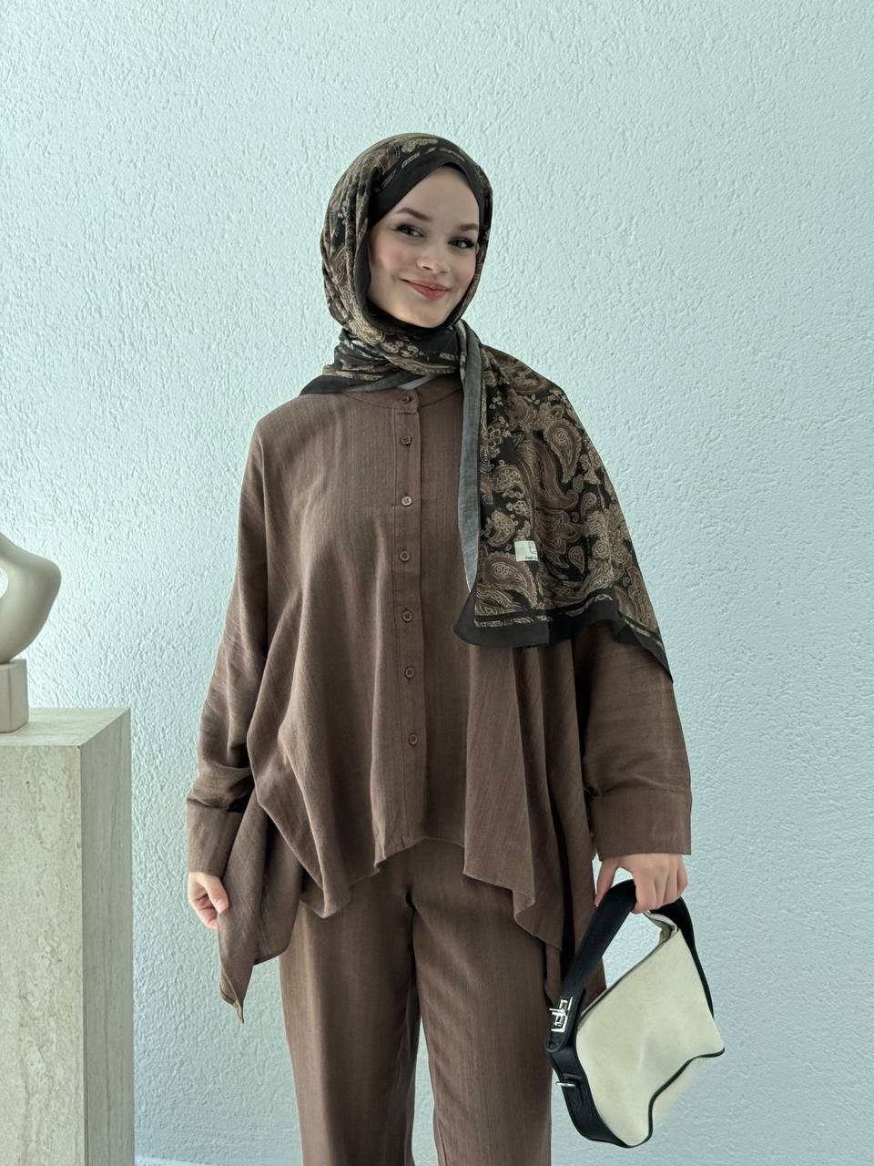 Panço Model PamukluÜ Pantolon Takım - Kahve