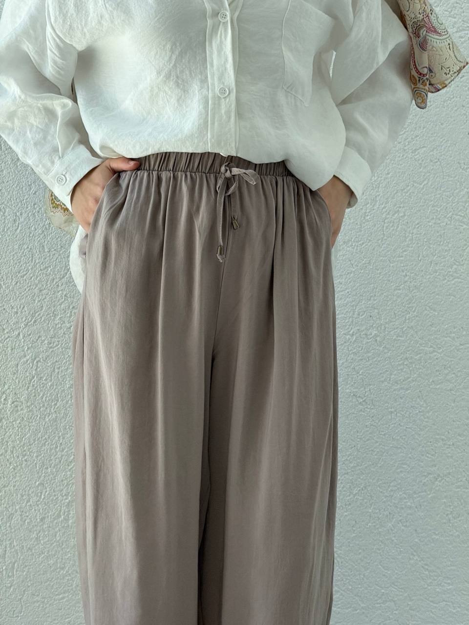 Modal Baggy Şalvar Pantolon 51106 - Vizon