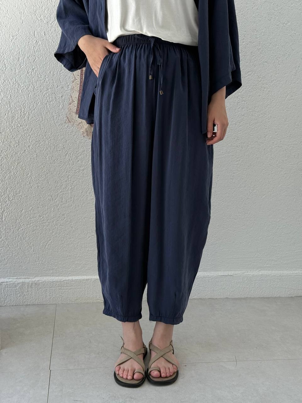 Modal Baggy Şalvar Pantolon 51106 - Lacivert