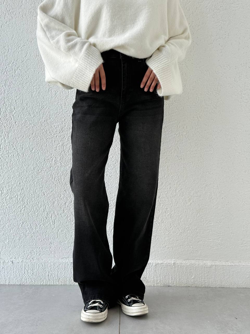 Kemerli Likralı Kot Pantolon 1001