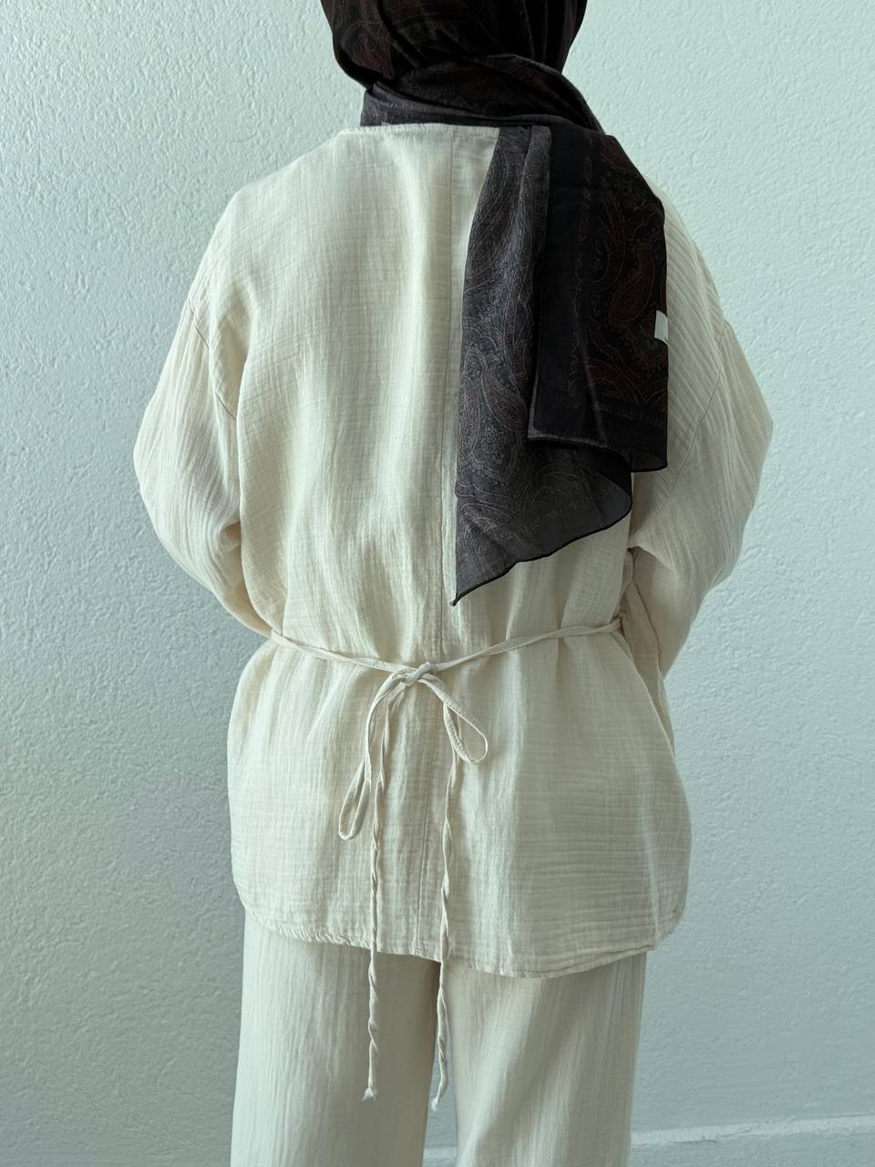 Müslin Kimono Takım 8754 - Taş
