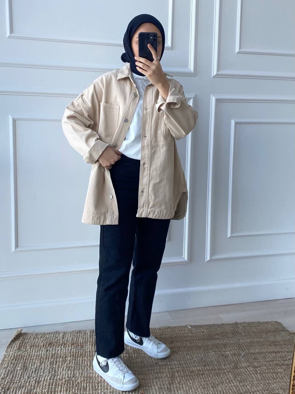 Gabardin Denim Dokuma Ceket - Taş