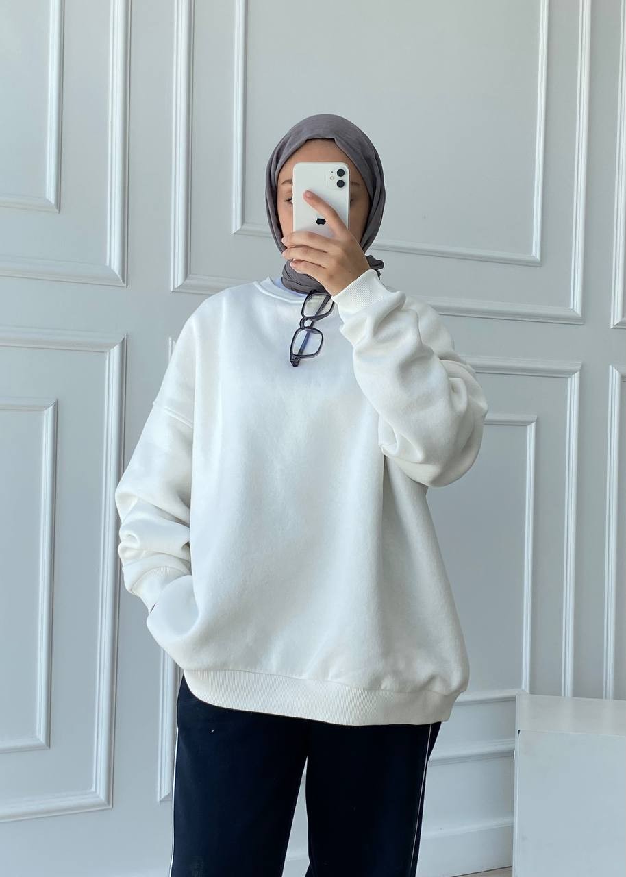 Basic Oversize Şardonlu Sweatshirt