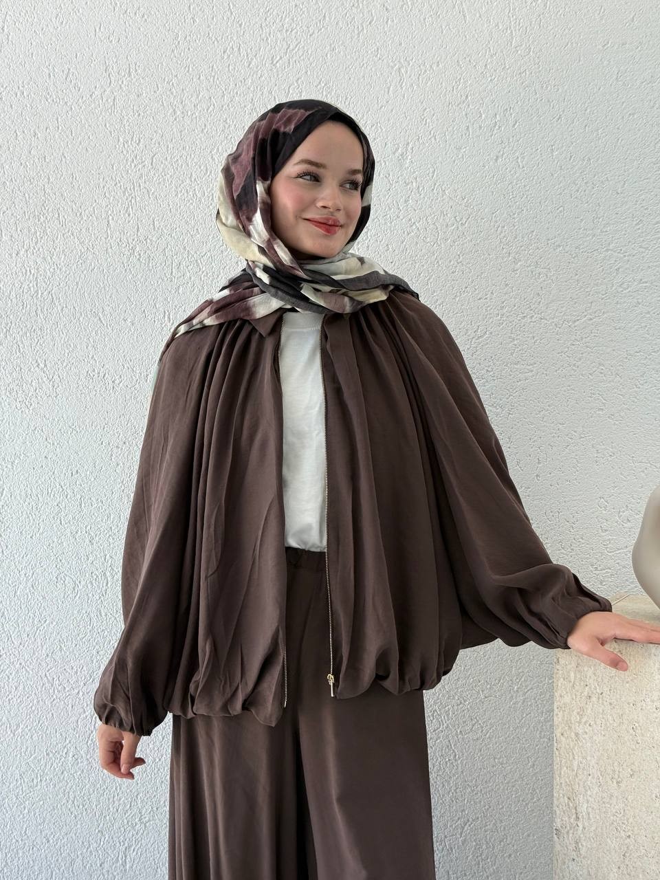 ZR Model Fermuarlı Tencel Ceket