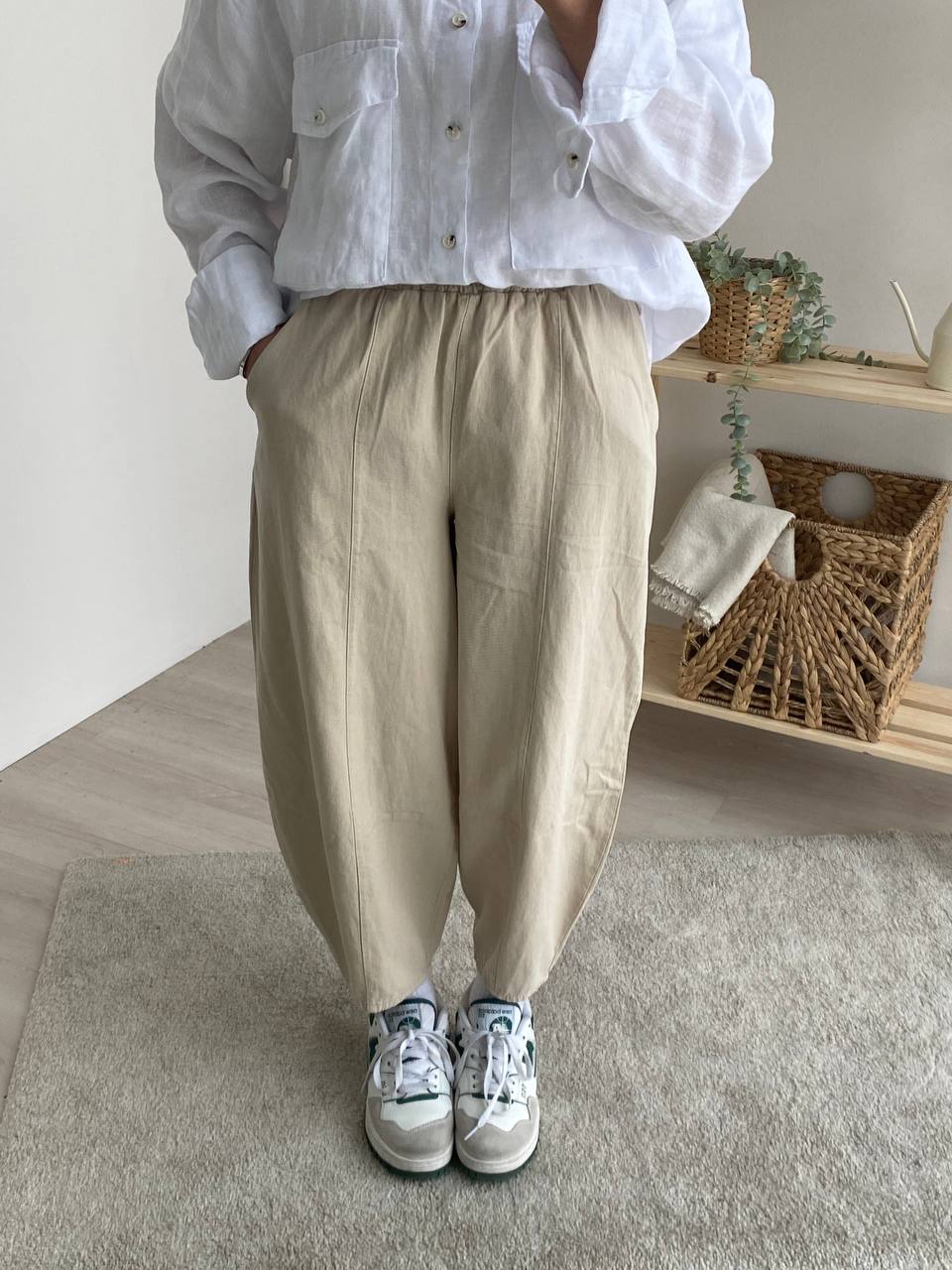 İnce Gabardin Şalvar Pantolon 4003 - Taş