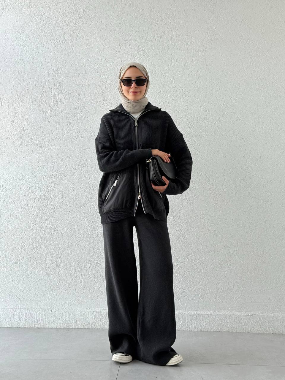 Cep Ve Bel Paraşüt Detay Triko Takım T50 - Antrasit