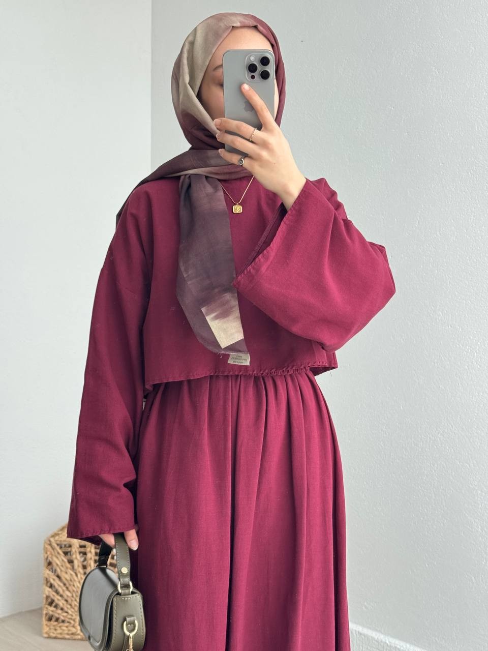 Crop Etekli Takım - bordo