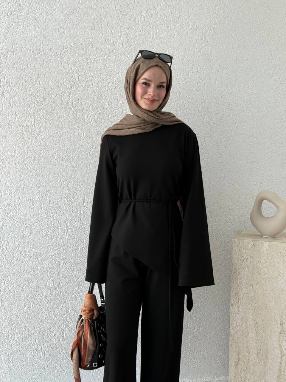 Asimetrik Kesim Oysho Modal Takım 601 - Siyah