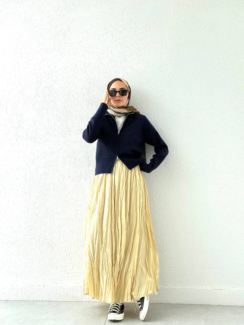 Çift Fermuarlı Kısa Hırka 251042 - Lacivert