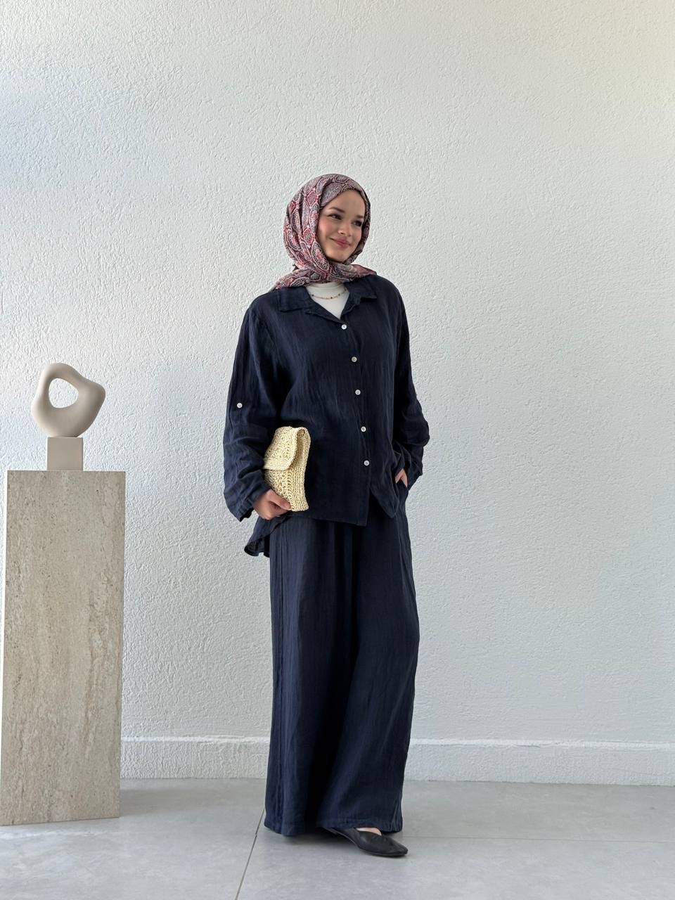 Keten Oversize Takım FLR - Lacivert