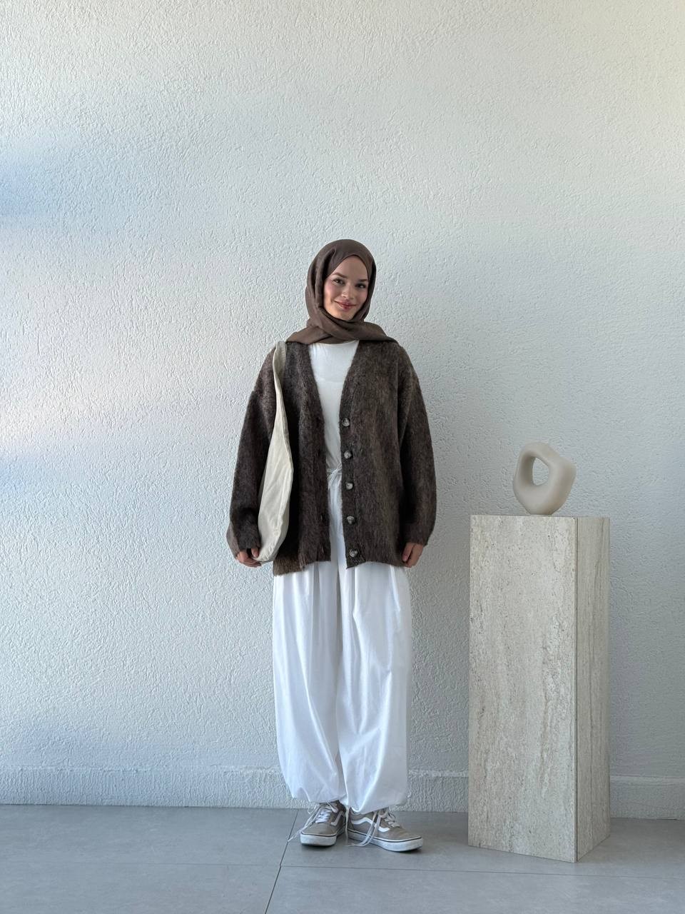 Poplin Kumaş Bel Lastikli Şalvar Pantolon NM