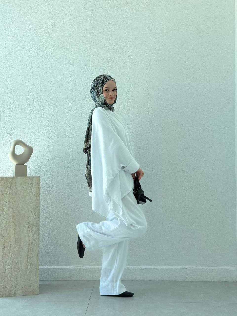 Panço Model PamukluÜ Pantolon Takım - Beyaz