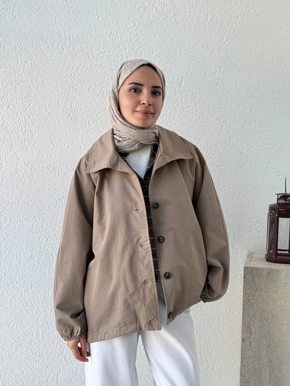 Arka Lastik Detaylı Düğmeli Trençkot 9627 - Koyu vizon