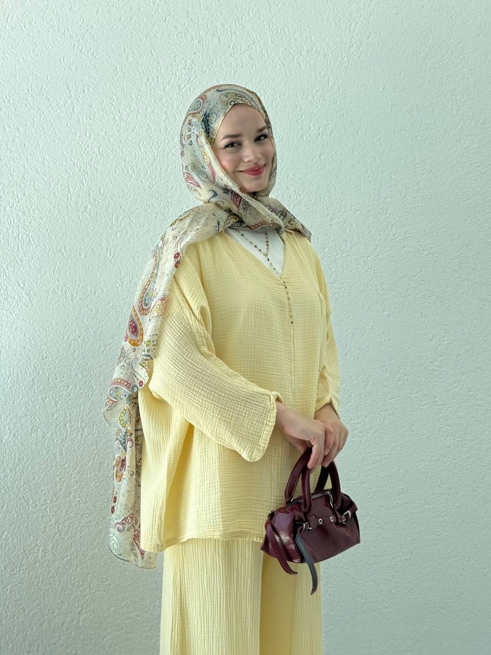 Müslin Polo Yaka Gömlek 1180 - SARI