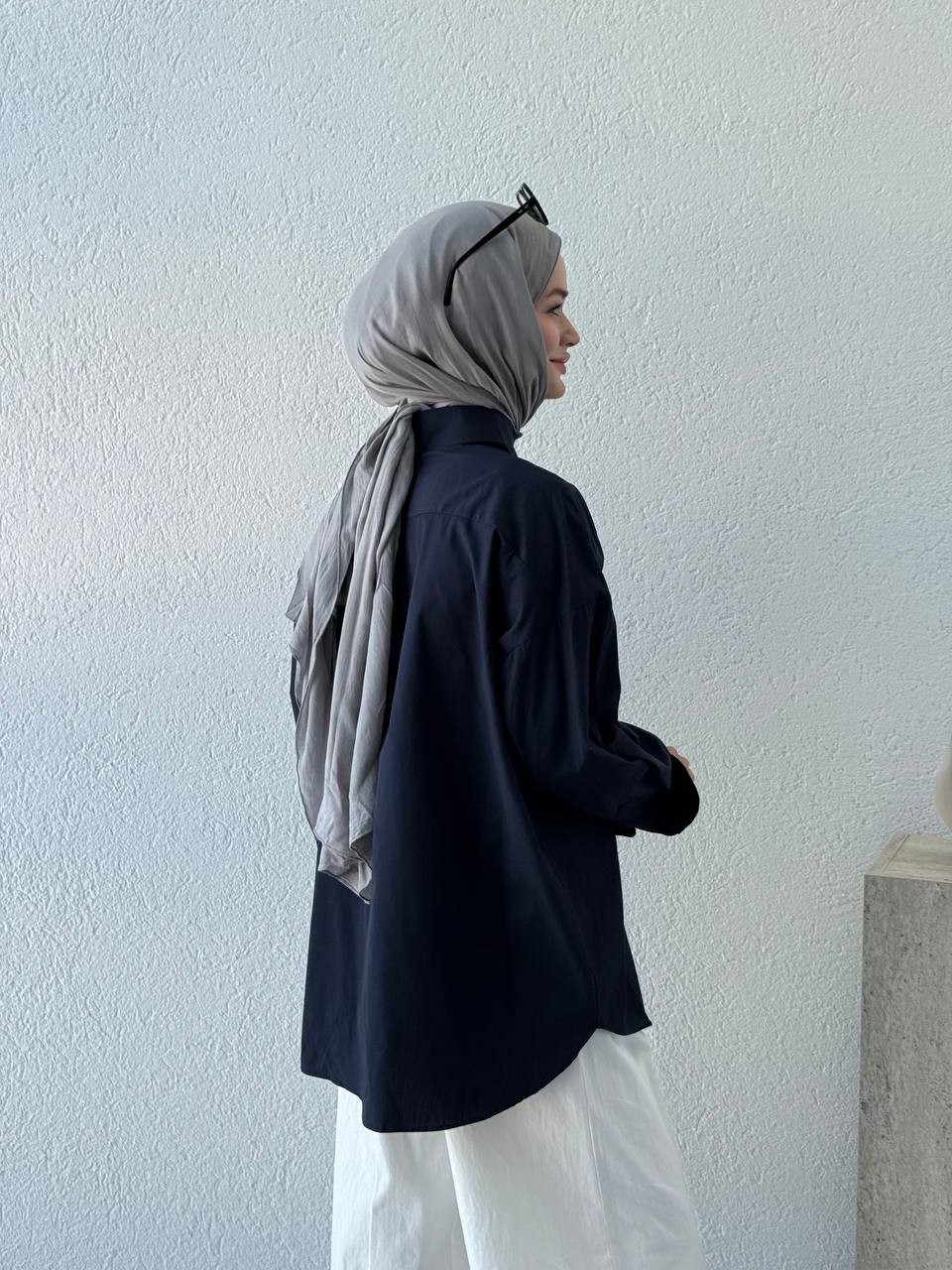 Poplin Oversize Gömlek 4943 - Lacivert