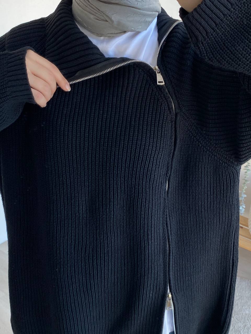 Çift Fermuarlı Triko Kazak KRN