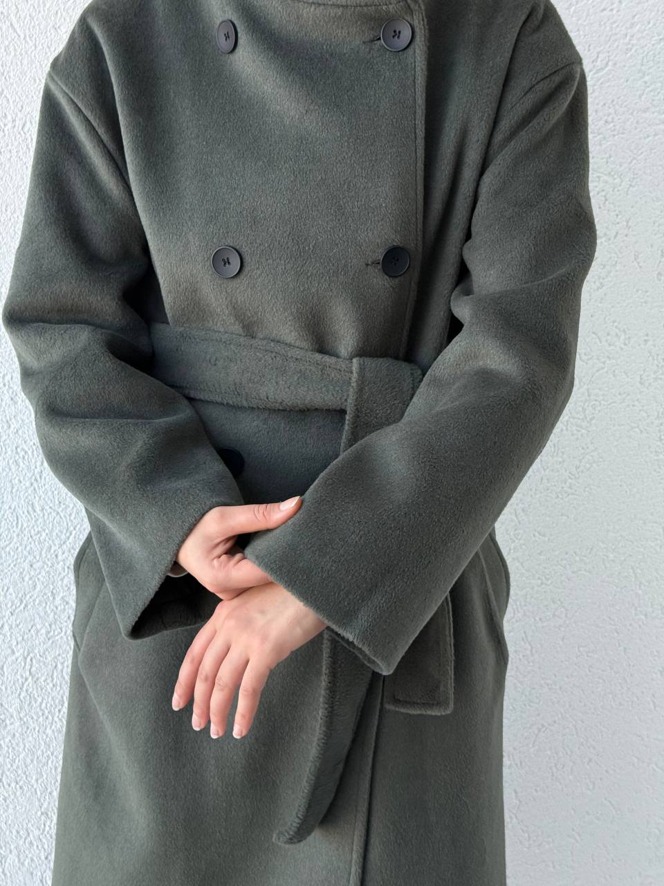 Dik Yaka Oversize Kaban  410051 - Yeşil