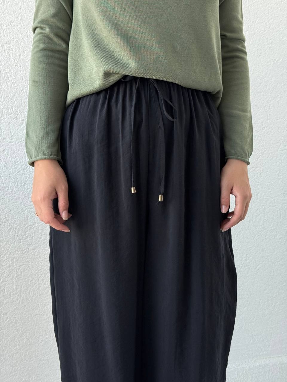 Modal Baggy Şalvar Pantolon 51106 - Siyah