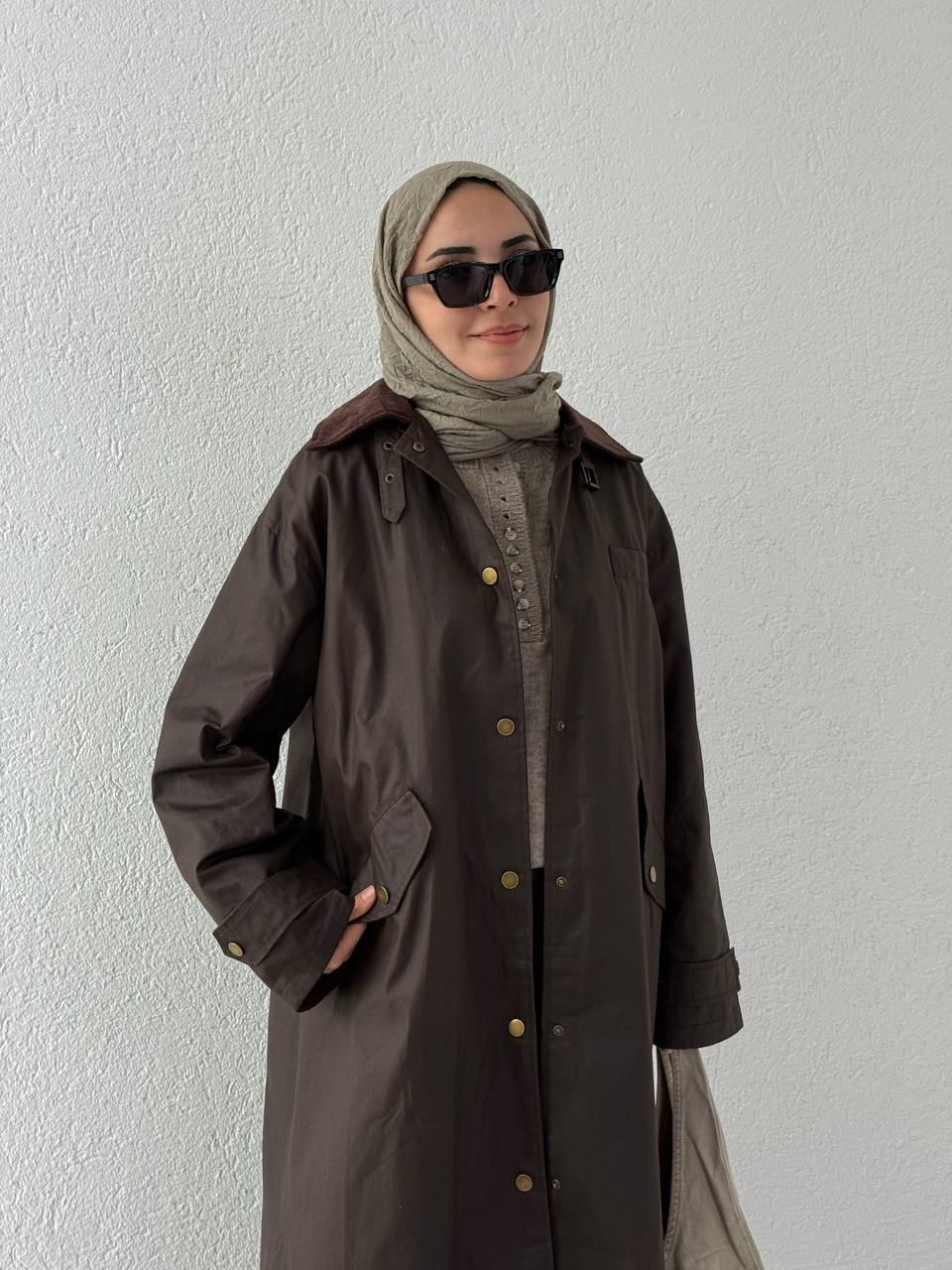 Barbour Uzun Trençkot 0008 - Kahve
